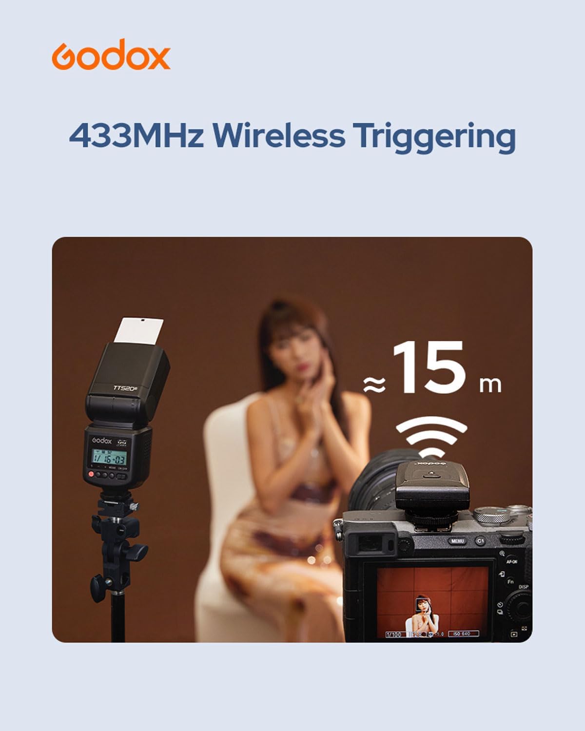 Godox TT520III Universal Bounce Flash Kit with Diffuser for Canon, Nikon, Sony, Fuji, Olympus Single-Contact Hot Shoe Cameras, 433MHz Wireless Speedlite, GN33, 400 Flashes, S1/S2 Optical Slave Modes