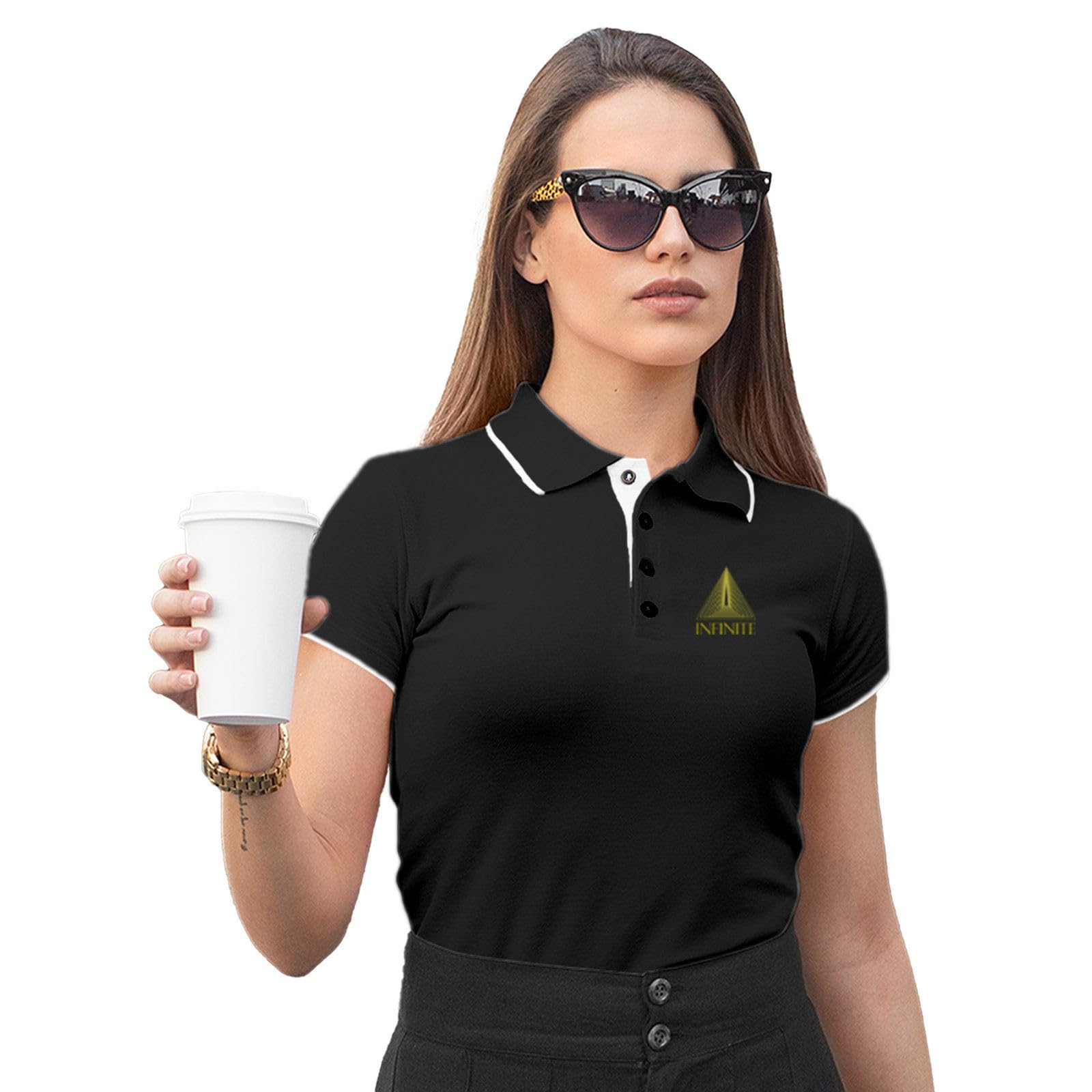 Women's Polo T-Shirt | Cotton Rich | Globally Certified Fabric | Wrinkle-Resistant | Colors Dont Fade | Regular Fit | Go Infinite Design-picture-23