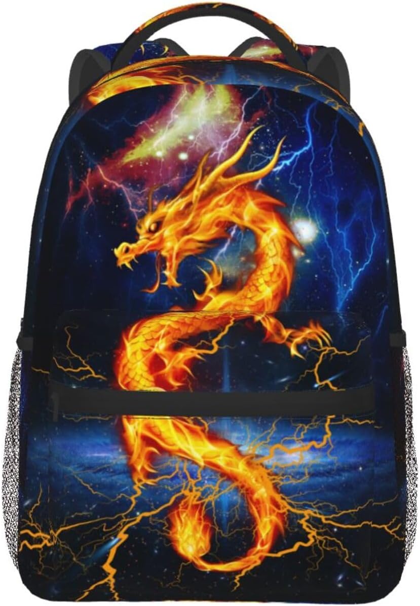 Giwawa Flaming Dragon Backpack for Girls Cool Lighting Bookbags for 2nd 3rd 4th 5th 6th Grade Boys Kids Animal Backpacks Back to School Gifts - Image 7
