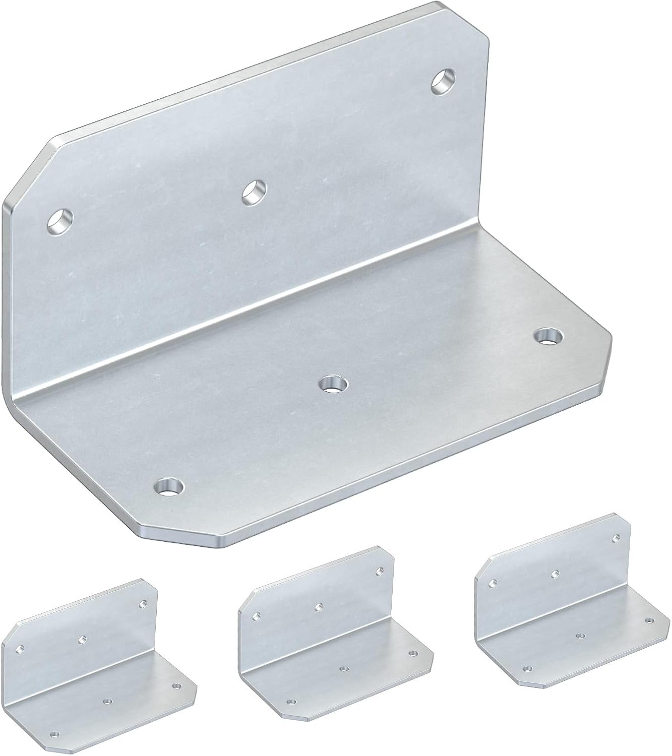 4 Inch Galvanized L Bracket, 90 Degree Corner Brace for Wood, 4"×2"×2" Heavy Duty Angle Bracket for Floating Shelves, Furniture, Wood Beams, Fence, Table, Bookshelf, Cabinet (Galvanized-4PCS)