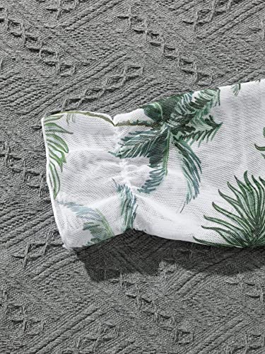 Shenhe Girl's Mesh Tropical Print Long Sleeve Drawstring Beach Kimono Cover Ups Multicolor 9Y #TOP3