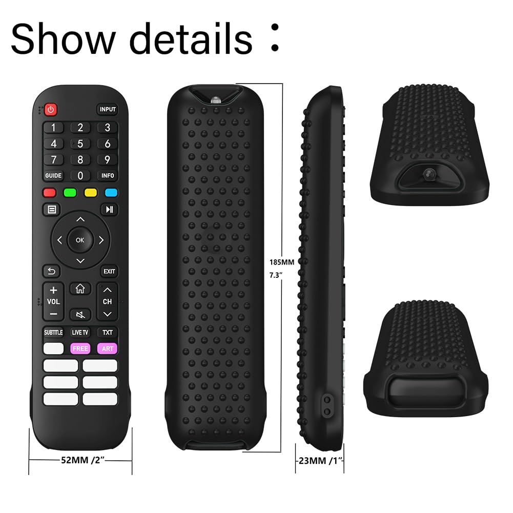 CRGANGZY Coque De Protection Pour Télécommande Hisense EN2A30 EN2P30H EN2J30H, Coque En Silicone Antidérapant Pour TV Hisense - Résistant Aux Chocs - Lavable - Avec Cordon Anti-perte