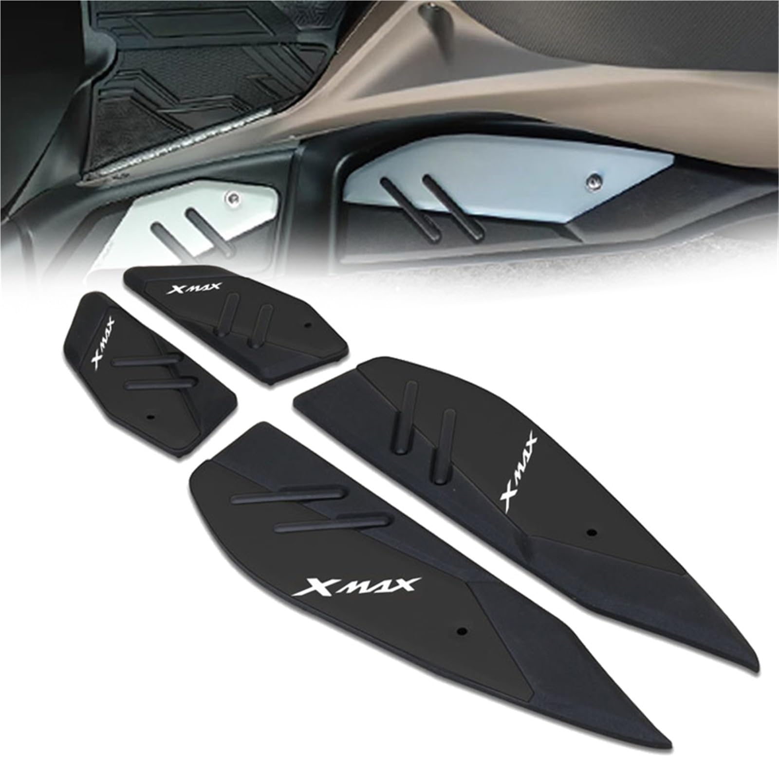 Repose-pieds pour Yamaha XMAX 300 2023-2024 - Pédales aluminium noires