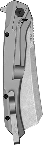 Miniatura 4 de Kershaw Strata Cleaver - Cuchillo de bolsillo, acero D2, hoja de 4 pulgadas, acabado lavado a la piedra, Pocketclip