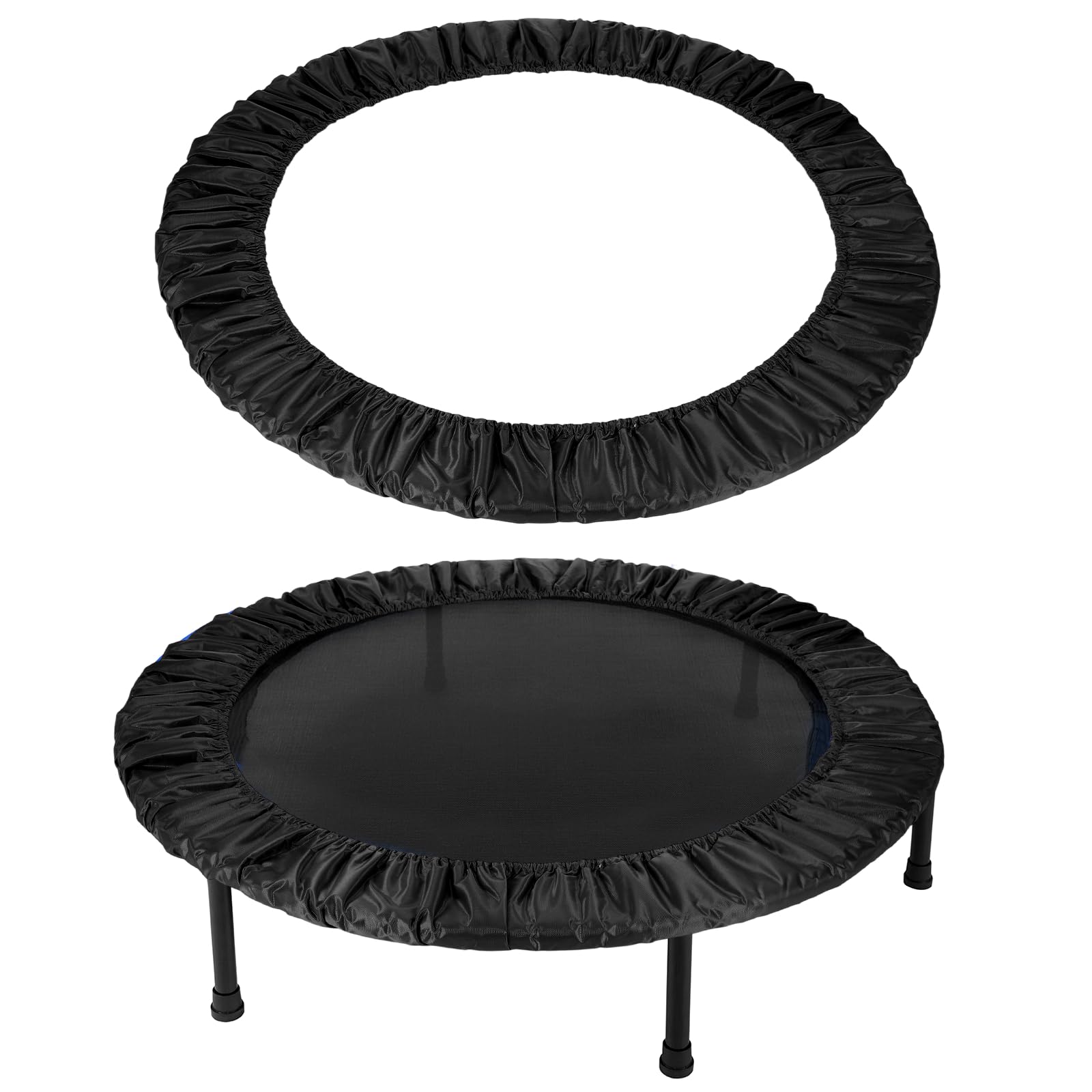 YELARXI Trampolines Spring Cover, Round Small Trampolines Replacement Cover, 6 Holes Safety Pad Replacement - Fitting for (Men/Women/Indoor/Home/Fitness) 36 Inch & Oxford Cloth & Black