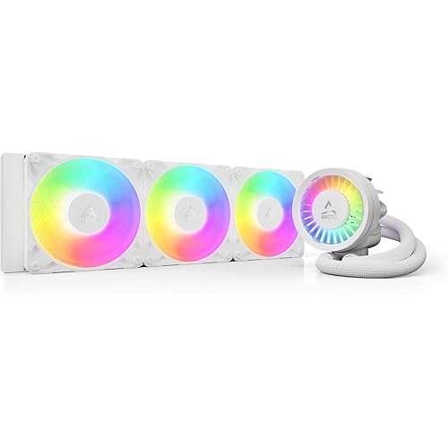 ARCTIC Liquid Freezer III Pro 360 A-RGB (White) - AIO CPU Cooler, 3 x 120 mm Water Cooling, 38 mm Radiator, PWM Pump, VRM Fan, AMD AM5/AM4, Intel LGA1851/1700 Contact Frame - White
