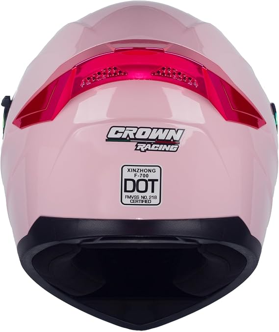 F-700 Full Face Motorcycle Helmet for Adults, DOT FMVSS 218 Certified Street Bike Helmet with Tinted Shield, Clear Replacement Visor and Removable Liner