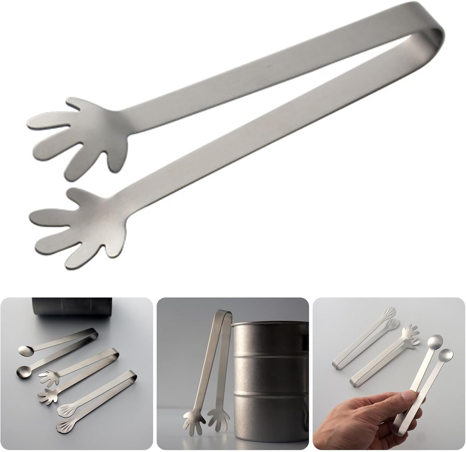 Stainless Steel Sugar Tongs With Ergonomic Grip For Dessert Coffee Baking & BBQ Buffet Serving Utensils Ergonomic Stainless Steel Tongs