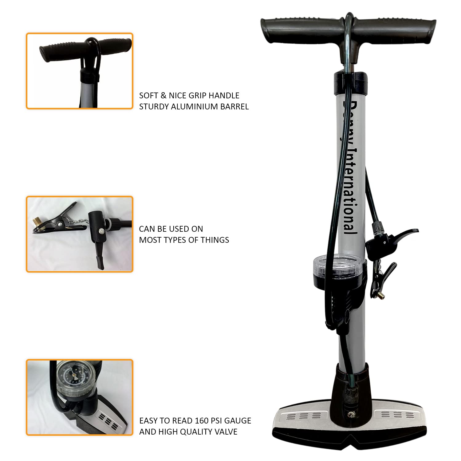 Mini Bike Pump with Gauge - Portable Frame Pump with EZ-Head Fits Schr#N# #N# #N##N# – #N# Ruida