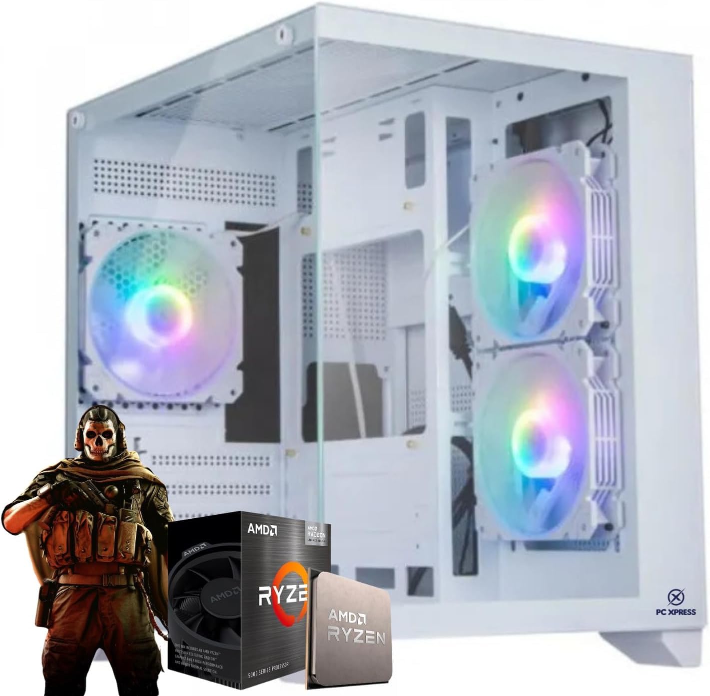 PC GAMER BRANCO RYZEN 5 5600GT, 16GB DDR4, SSD M.2 NVME 500GB