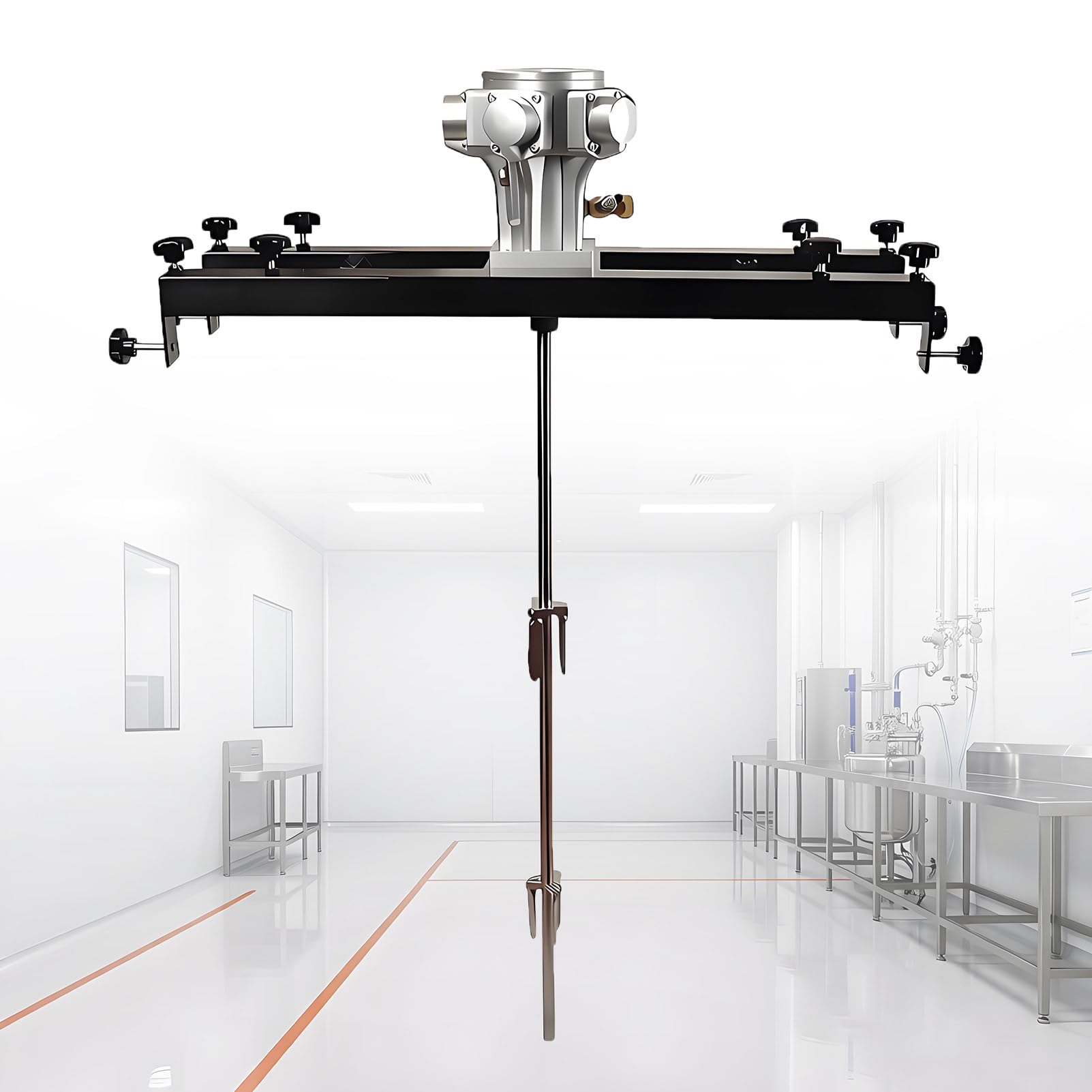 EpyGnom Pneumatic IBC Tote Mixer, 265 Gallon 1000L Air Powered Tank Agitator, Adjustable Telescopic Frame, Stainless Steel Foldable Impeller, for IBC & Open-top Drum 1HP-Large5Cylinder