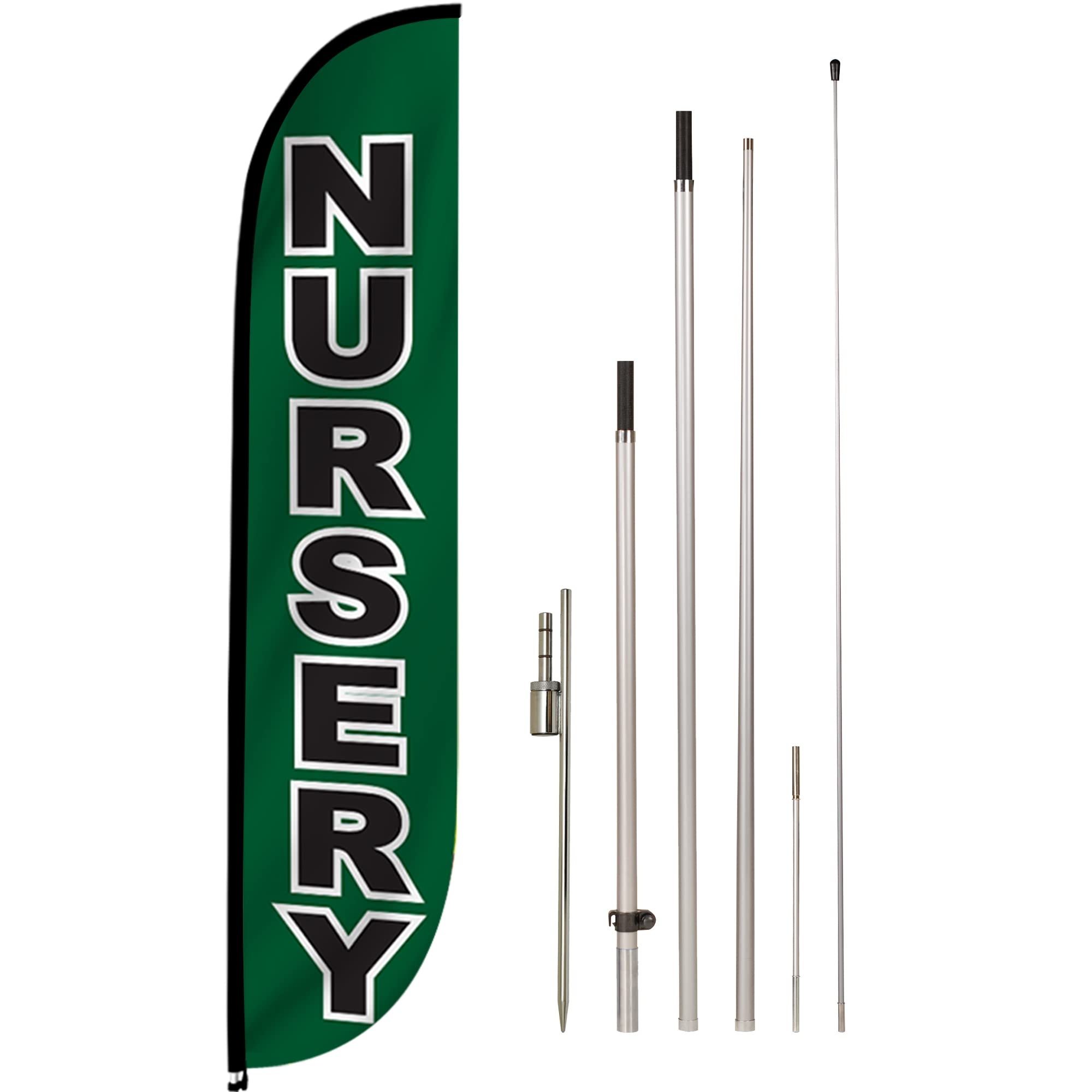 LookOurWay Farmers Market Themed 12-Feet Tall Feather Flag Complete Set with Poles & Ground Spike