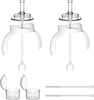Sippy Cup Conversion Kit for Mam Bottles, Spill-Proof Straw Cup Conversion Kit with Silicone Straw Nipple, Weighted Straw, Handle, Storage Case, 2 Pack