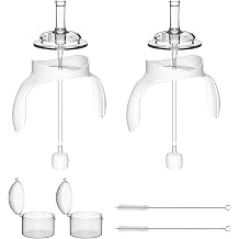 Sippy Cup Conversion Kit for Mam Bottles, Spill-Proof Straw Cup Conversion Kit with Silicone Straw Nipple, Weighted Straw, Handle, Storage Case, 2 Pack