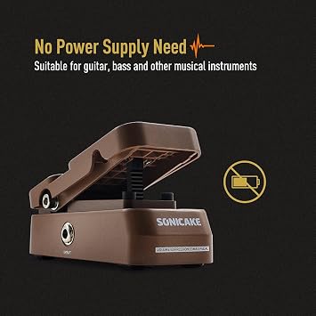 SONICAKE Passive Volume & Expression EXP Pedal, Mini Guitar Volume Pedal 5.85L x 2.58W x 2.4H - Vexpress