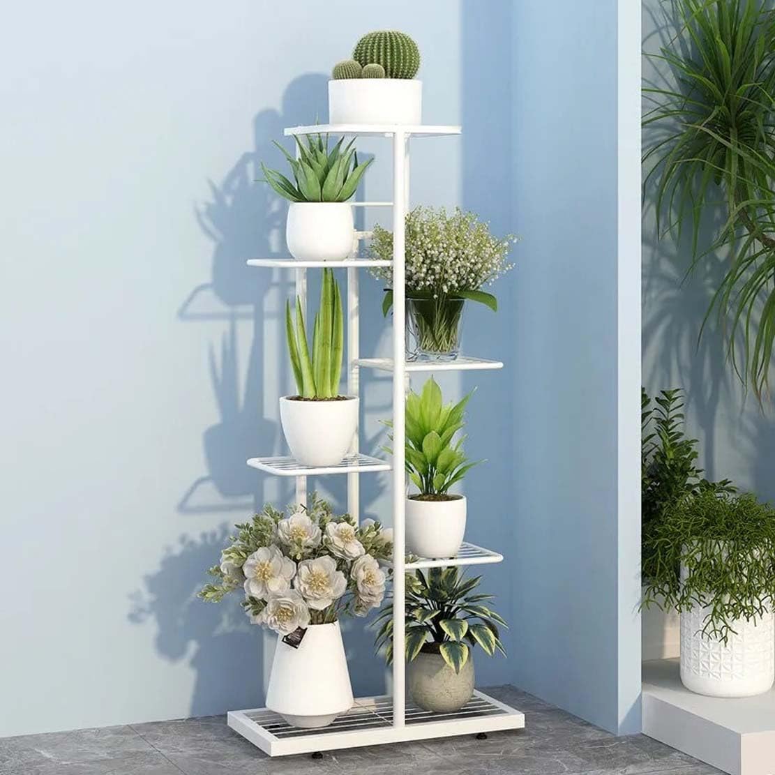 EYLEX Plant Stand Metal 6 Tier Multiple Flower Pot Holder Shelf Indoor Outdoor Planter Display Shelving Unit for Patio Garden Corner Balcony Living Room (White N) (B0D2TG6FB2) Amazon Price History, Amazon Price Tracker