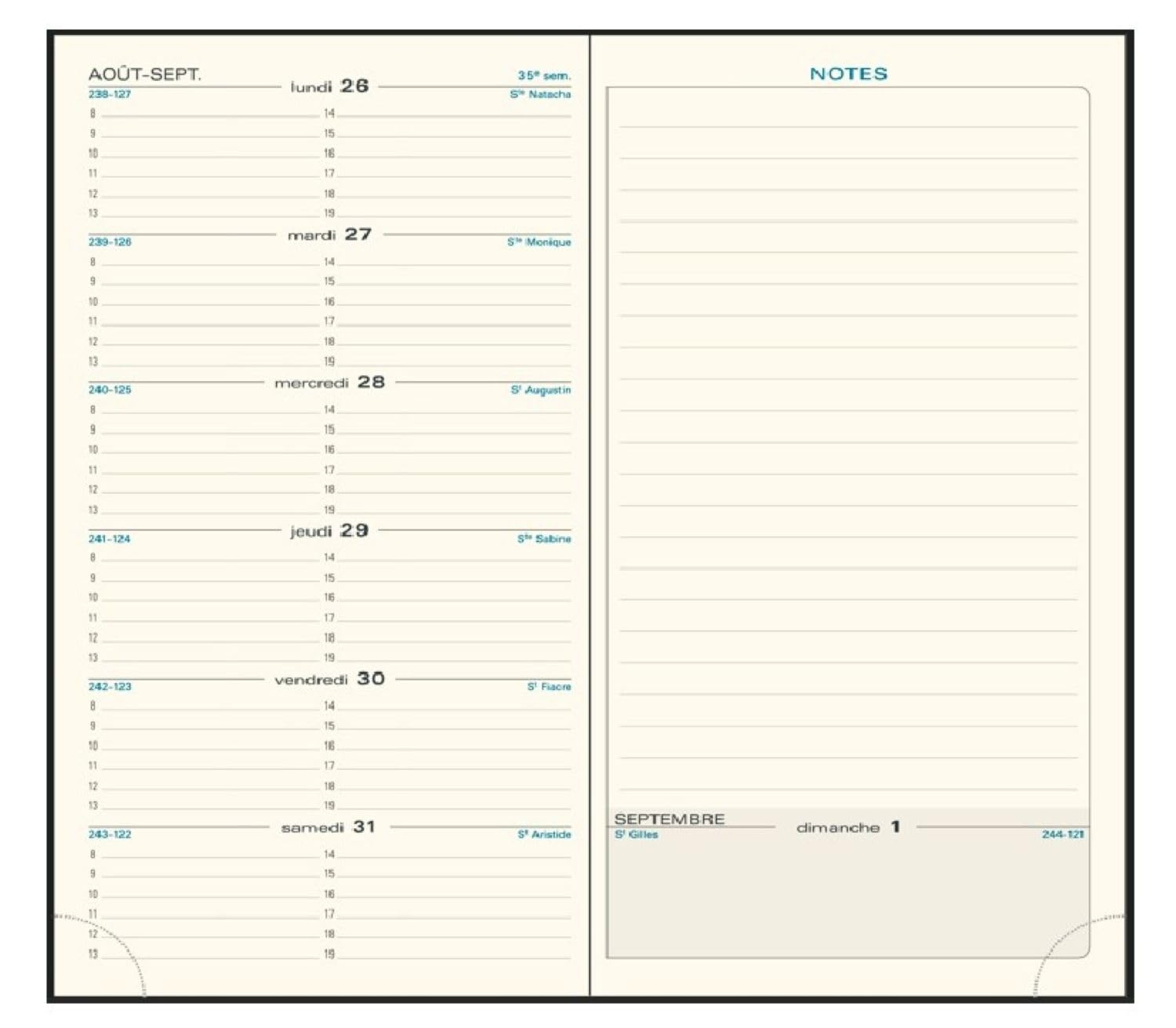 Exacompta 17840 Refill for Espace 17 Week-to-A-Page and Notes Page January-December 2018 Diary
