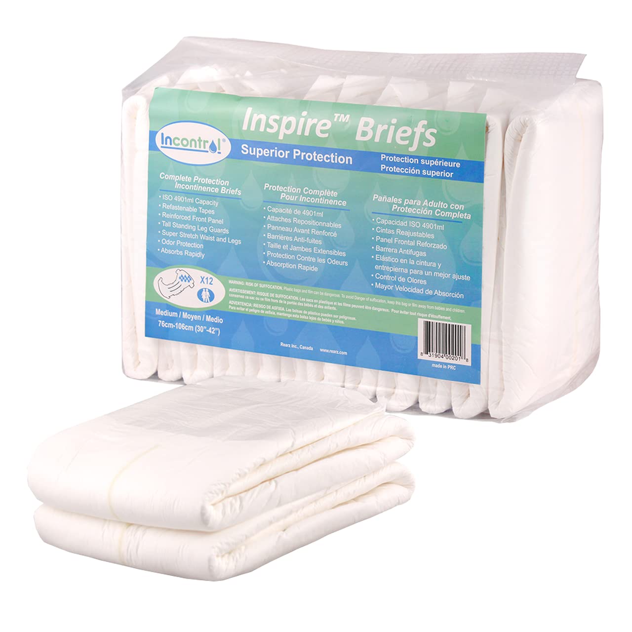 Buy Rearz Inspire Original Incontinence Briefs (12 Pack) (Medium