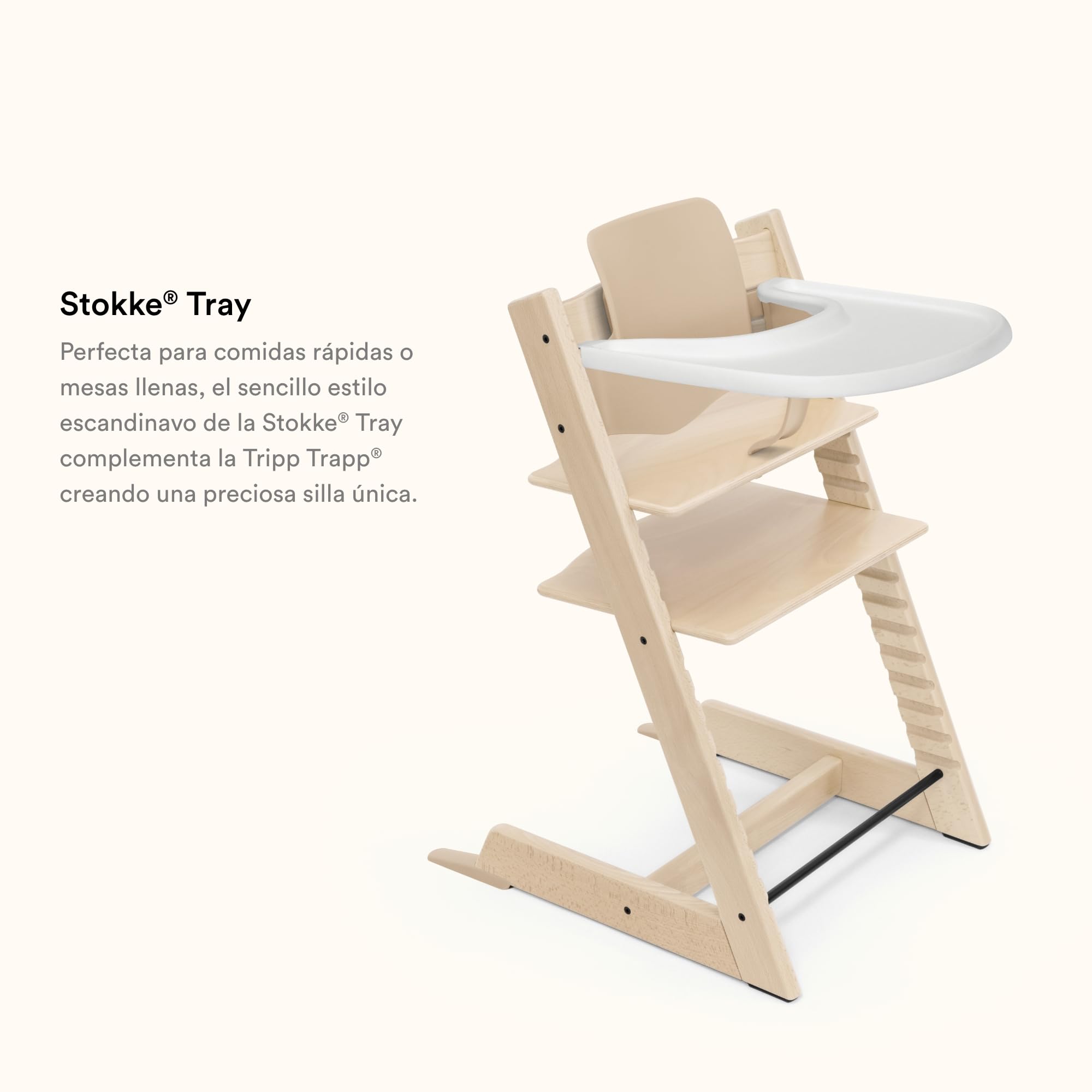 Stokke Bandeja, Blanca - Compatible con el Tripp Trapp Baby Set - Fácil de usar y limpiar - Hecha con plástico sin BPA - Para niños de 6-36 meses