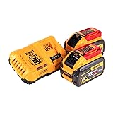 DEWALT XR FLEXVOLT Lot de 2 batteries DCB547 de 18/54 V et 9 Ah et chargeur rapide DCB118 de 18 V Jaune Simple