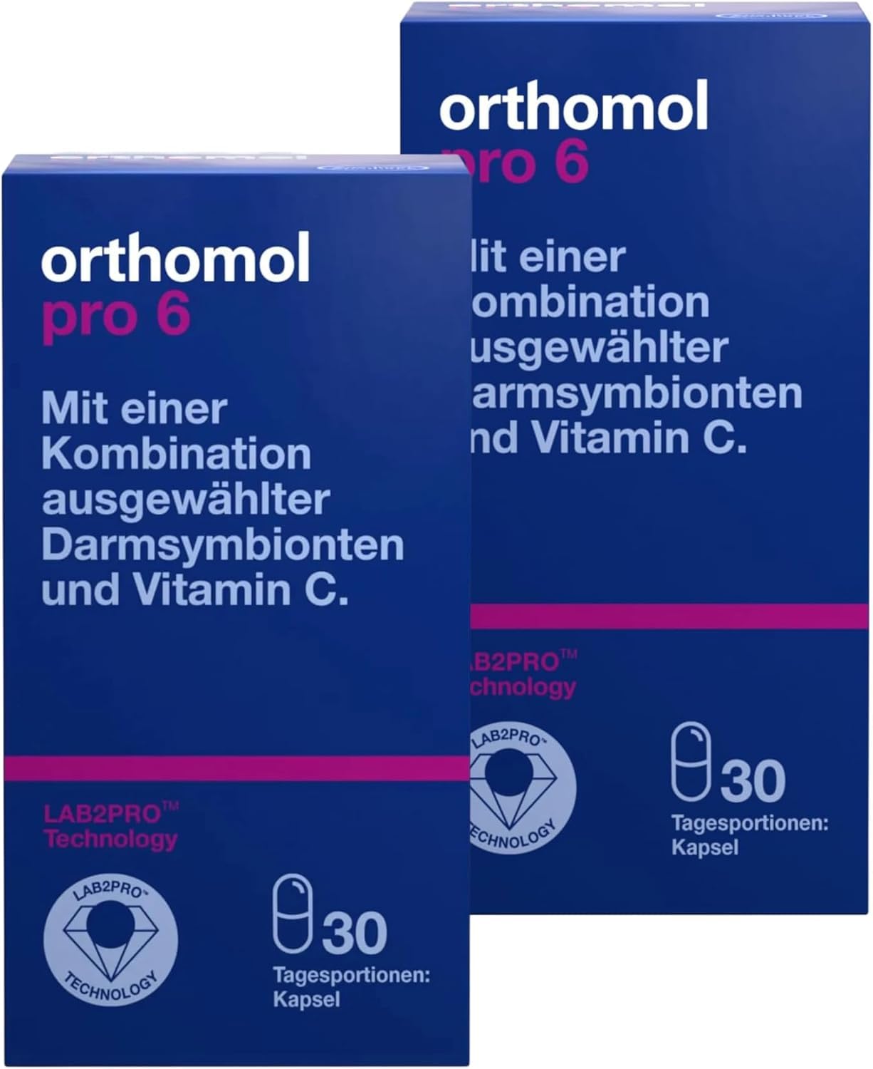 Orthomol Pro metabol: Nahrungsergänzung mit 10 ausgewählten Darmsymbionten + Zink zur Unterstützung des Darms, u. a. im Rahmen des Gewichtsmanagements, 2x30 Kapseln