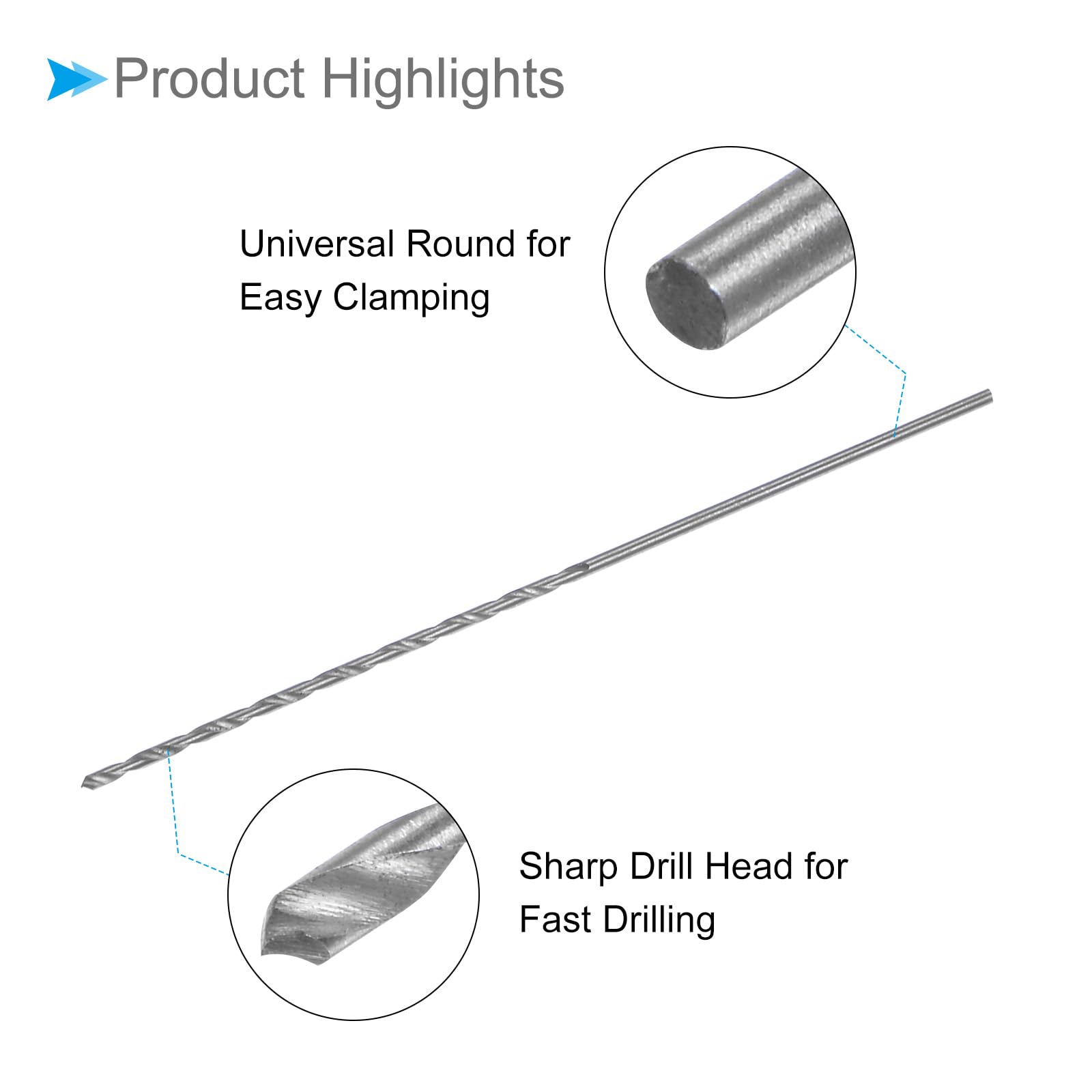 CoCud Long Twist Drill Bits, 1mm Cutting Diameter 0.04" Shank 0.98" Blade Length - Image 4