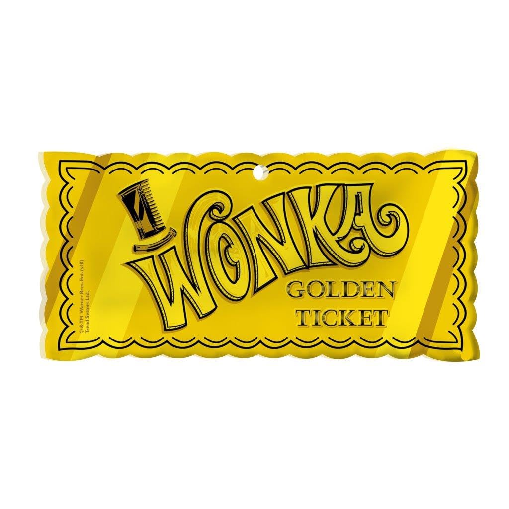 Willy Wonka and The Chocolate Factory – Golden Ticket – Charlie - 4.5” X 2.5” Ticket Shaped Hanging Acrylic Print Accessory – Perfect for Gifting and Collecting-image-3