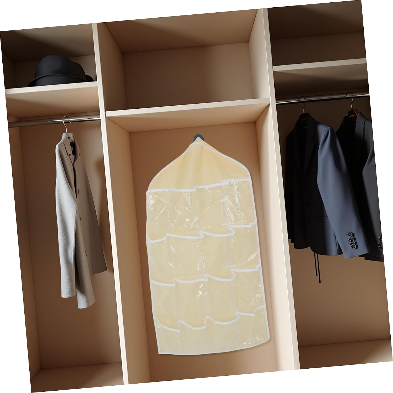 KOMBIUDA 16 Pockets Over Door Hanging Storage Organizer for Wardrobe