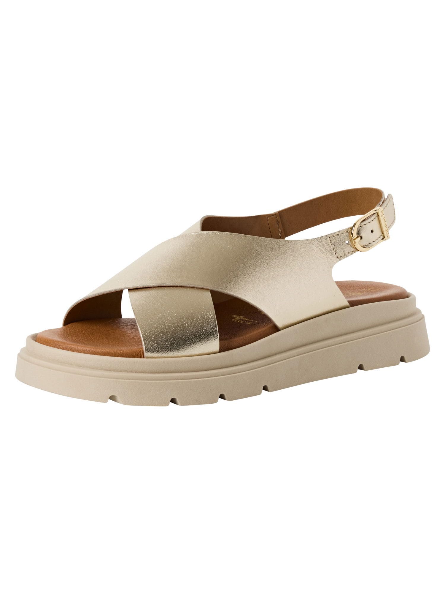 Tamaris Women’s sandal with wedge heel metallic 5.5 UK