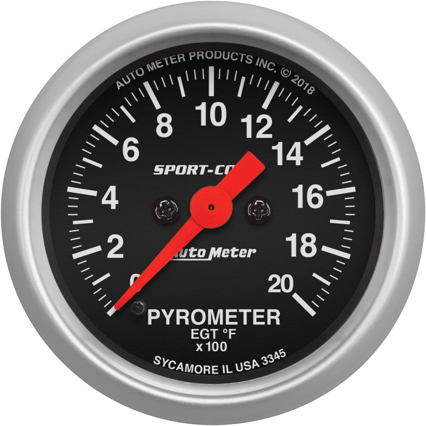 AutoMeter 3345 Gauge, Pyrometer (Egt), 2 1/16", 2000ºf, Digital Stepper Motor, Sport-Comp