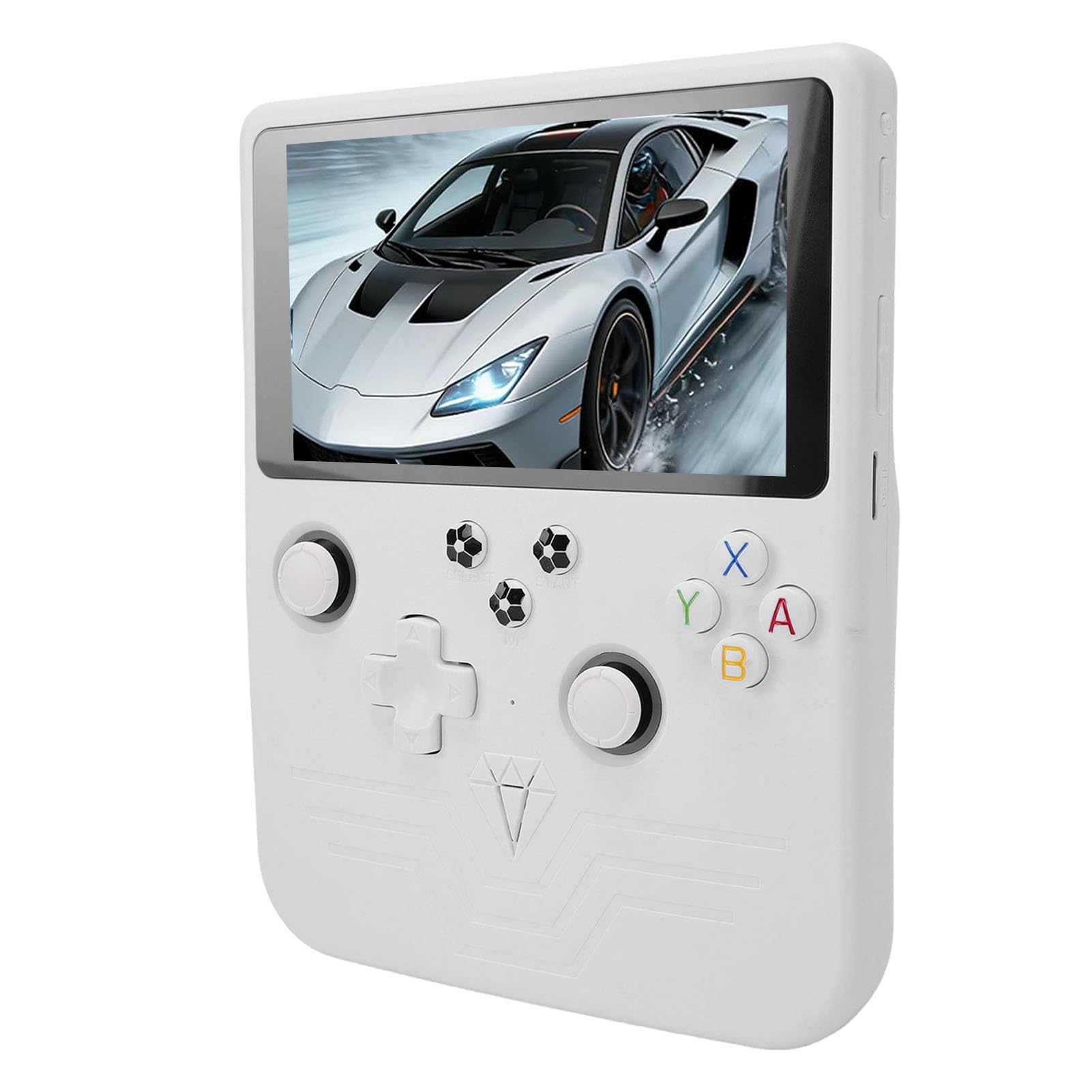 Tonysa Retro Gaming Konsole 6 Zoll, Handheld Spielkonsole mit HD Display, RGB Joysticks und 6000mAh , Tragbare Videospiel Konsole mit Über 30 Emulatoren Weiß