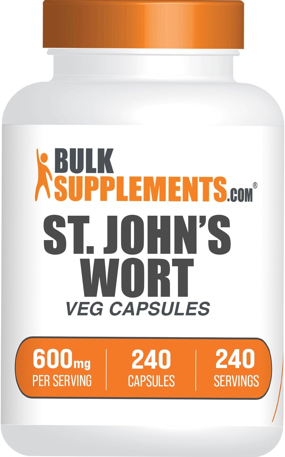 BulkSupplements.com St. Johns Wort Capsules – Hypericum Perforatum, St. John’s Wort Herbal Supplements – Vegan, 1 Capsule per Serving, 240 Veg Capsules (Pack of 1)