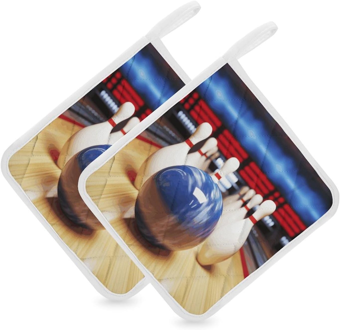 Bowling Polyester Heat Resistant Pot Pad Non Slip Anti Scald Hot Dish Mat Reusable Table Protector for Kitchen Hot Pot Mat Wear Resistant Heat Proof Table Pad for Countertop Dining Room