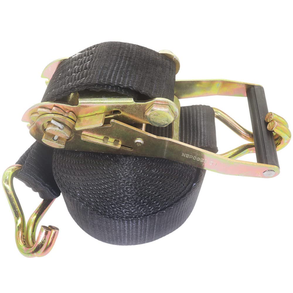 Correas de amarre con ganchos para cinturón de remolque, correa de tensor, cinturón de carga para automóvil, tensor de camión, doble gancho de 19 mm de grosor, 6 m