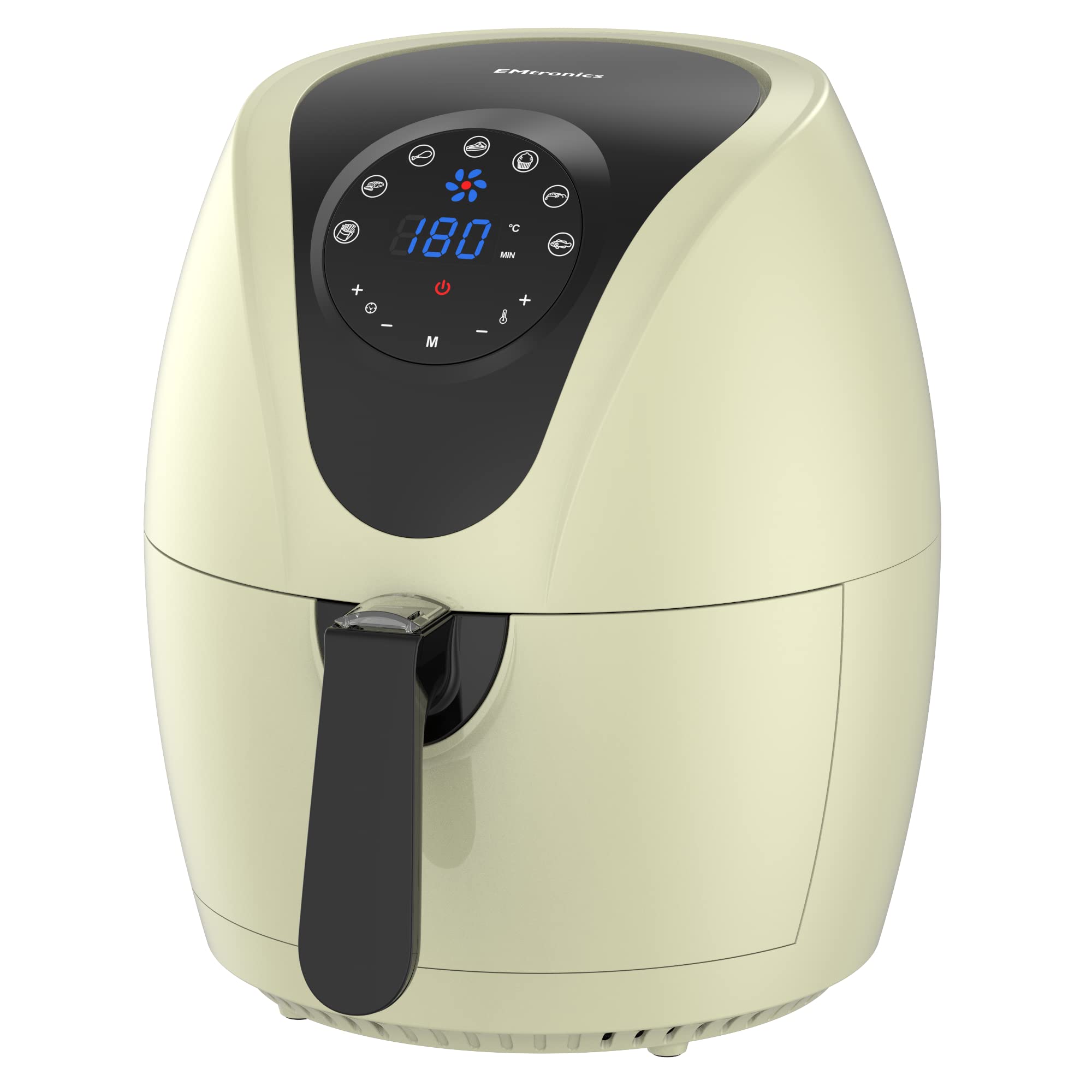4.5L Air Fryer - 1400W Oil-Free Cooker with 7 Presets, Non-Stick, Dishwasher Safe Basket (4.5L) - Cream