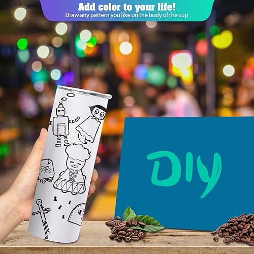 Miniatura 7 de YOUKE OLA Paquete de 10 vasos de sublimación a granel de 30 onzas, vasos de sublimación rectos y delgados de acero inoxidable blanco, con