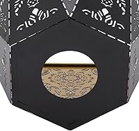 Vista 8 de Akozon Pantalla de lámpara moderna escandinava E27 E26 de hierro forjado hexagonal tallada para dormitorio mesita de noche Deco ion