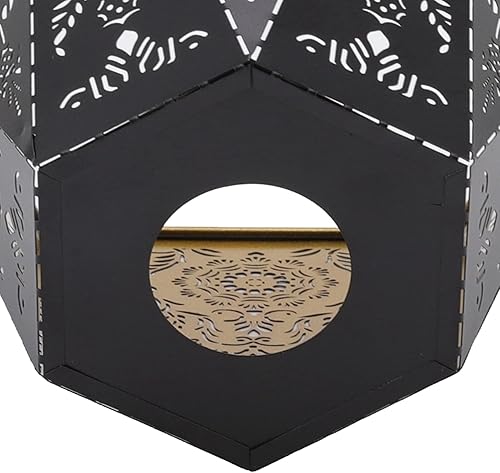 Miniatura 6 de Pantalla moderna escandinava E27 E26 hierro forjado hexagonal tallado lámpara cubierta dormitorio decoración de cabecera