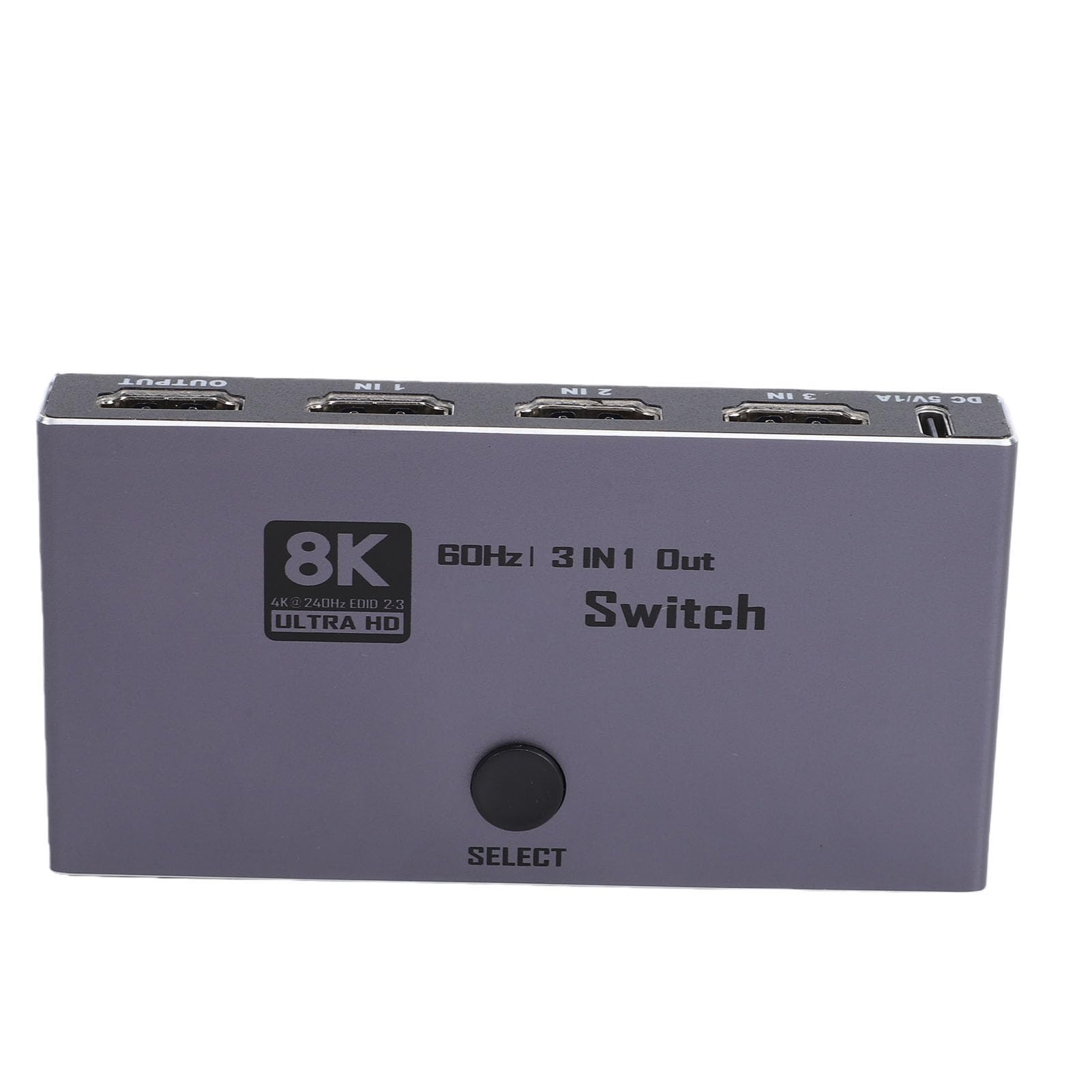 Fabater Switcher HDMI, 3 Ingressi e 1 Uscita, Selettore HDMI 8K 60Hz, Estrattore Audio con Telecomando, 48 Gbps, Supporto 4K 240Hz e 1080P 480Hz, Ideale per Gaming e streaming.