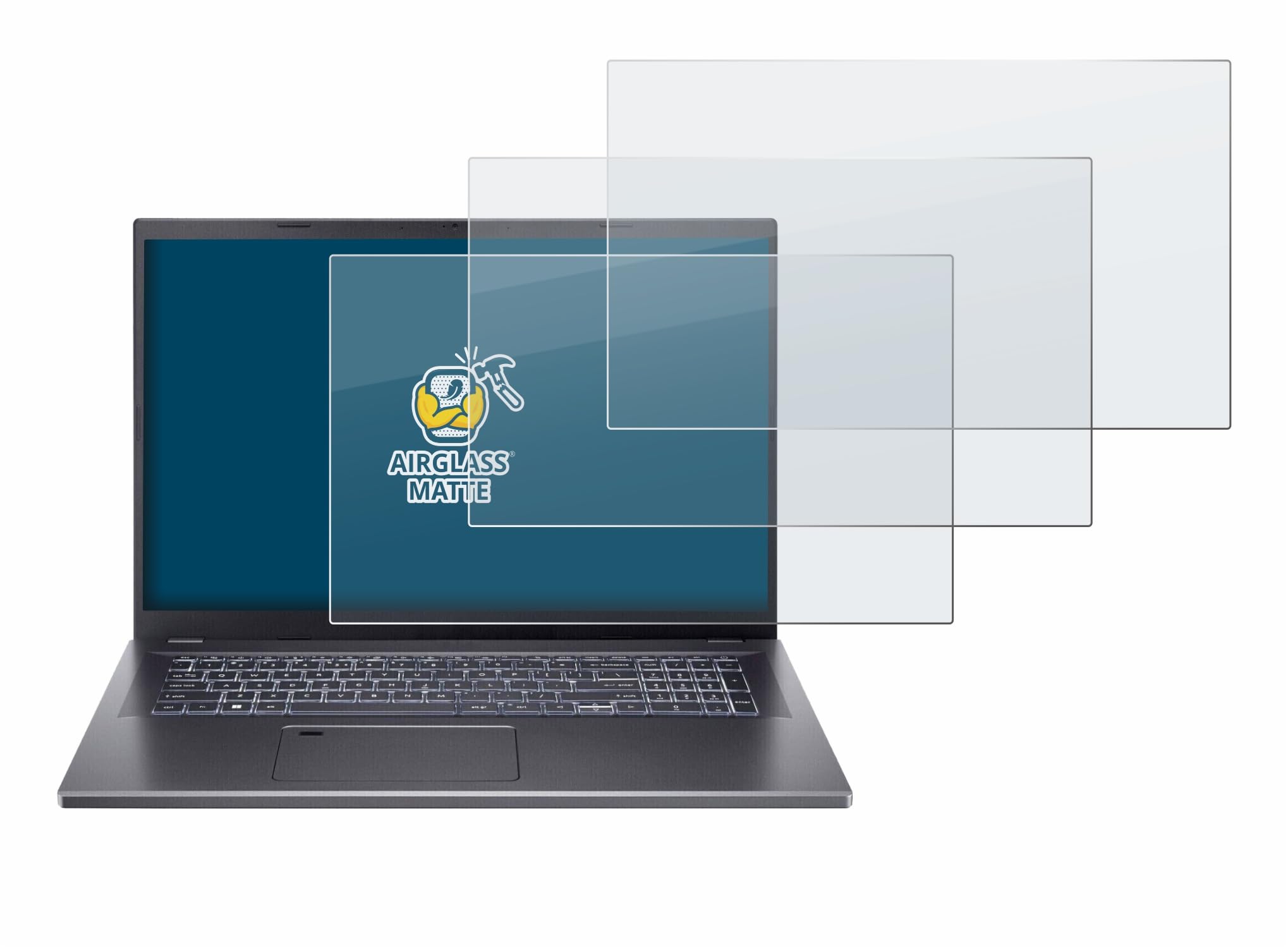 brotect 3 Pezzi Pellicola Vetro per Acer Aspire 17 A17-51 | Opaca Protezione Schermo Made in Germany, Anti-Riflesso Durezza 9H Anti-Graffio
