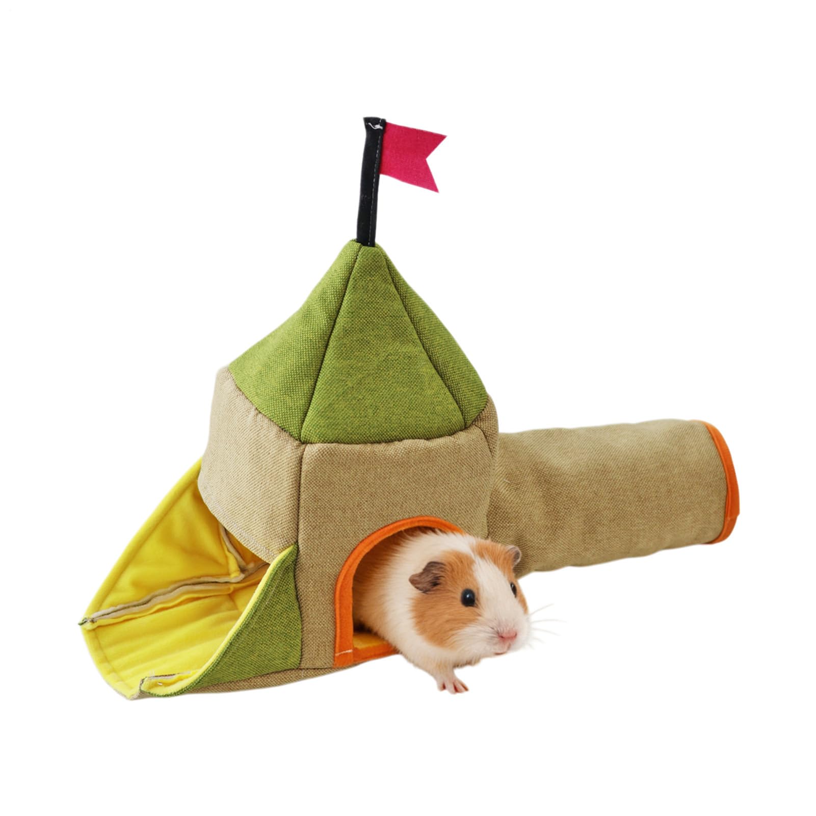 Tunnel pour hamster doux anti stress maison à 3 entrées pour le repos des rongeurs