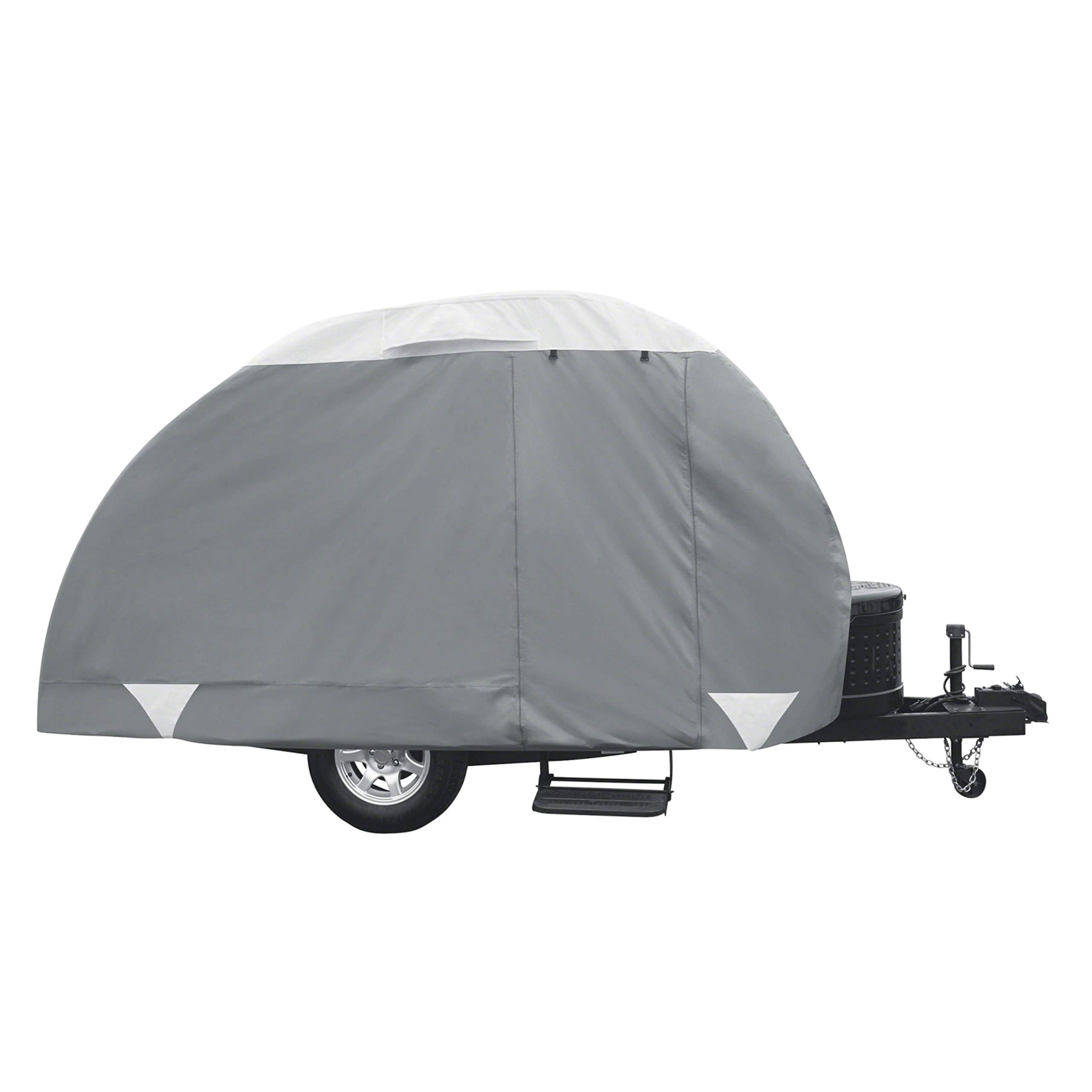 Classic Accessories Over Drive PolyPRO3 Deluxe - Cubierta de Remolque en Forma de lágrima, se Adapta a remolques de 8 a 10 pies de Largo, Cubierta de Caravana, Cubierta de Caravana
