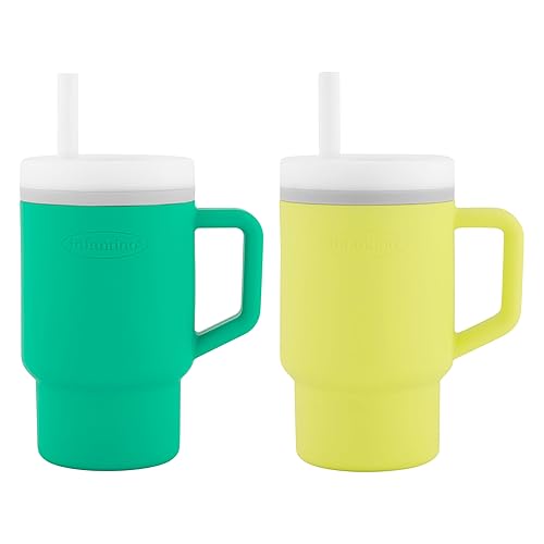 Miniatura 11 de Infantino My 1st Tumbler - Adorables vasos en miniatura con popote resistente a las fugas y mango apto para niños pequeños, fomenta la hidratación,