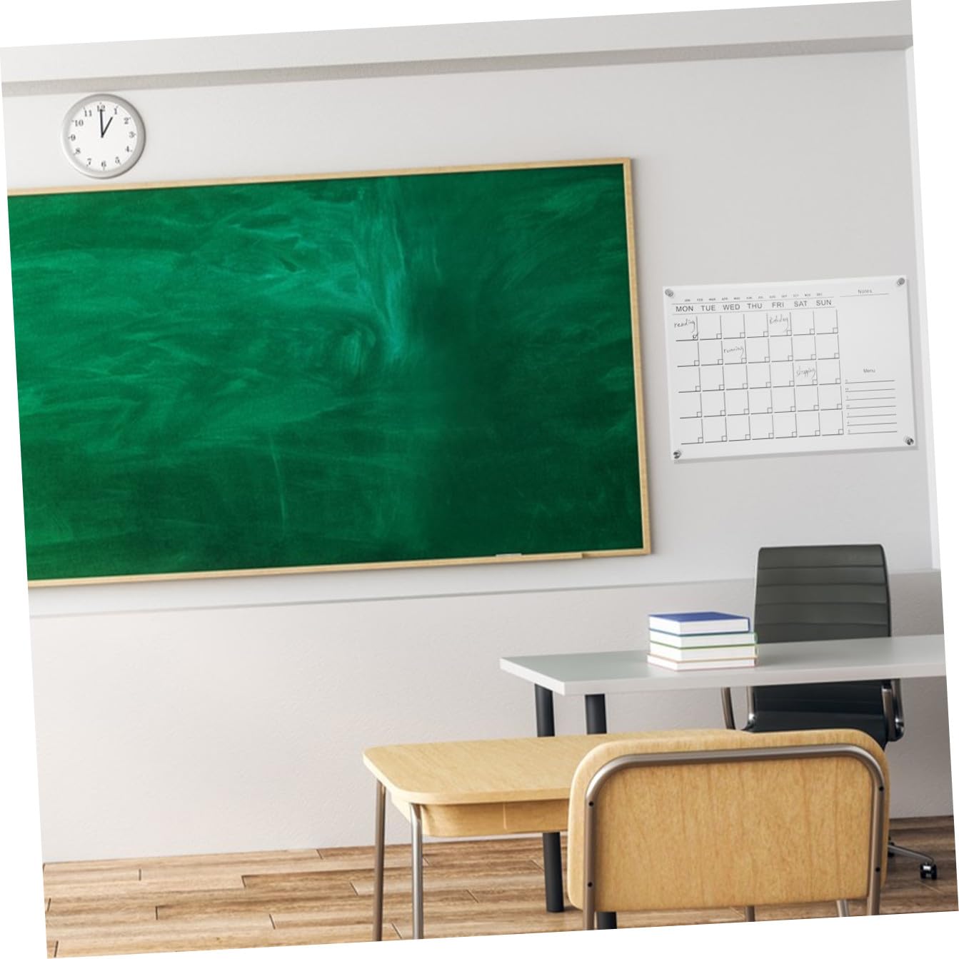 1Set Settimanale Acrilico Cancellabile con Accessori Bacheca per Messaggi Planner Mensile Chic