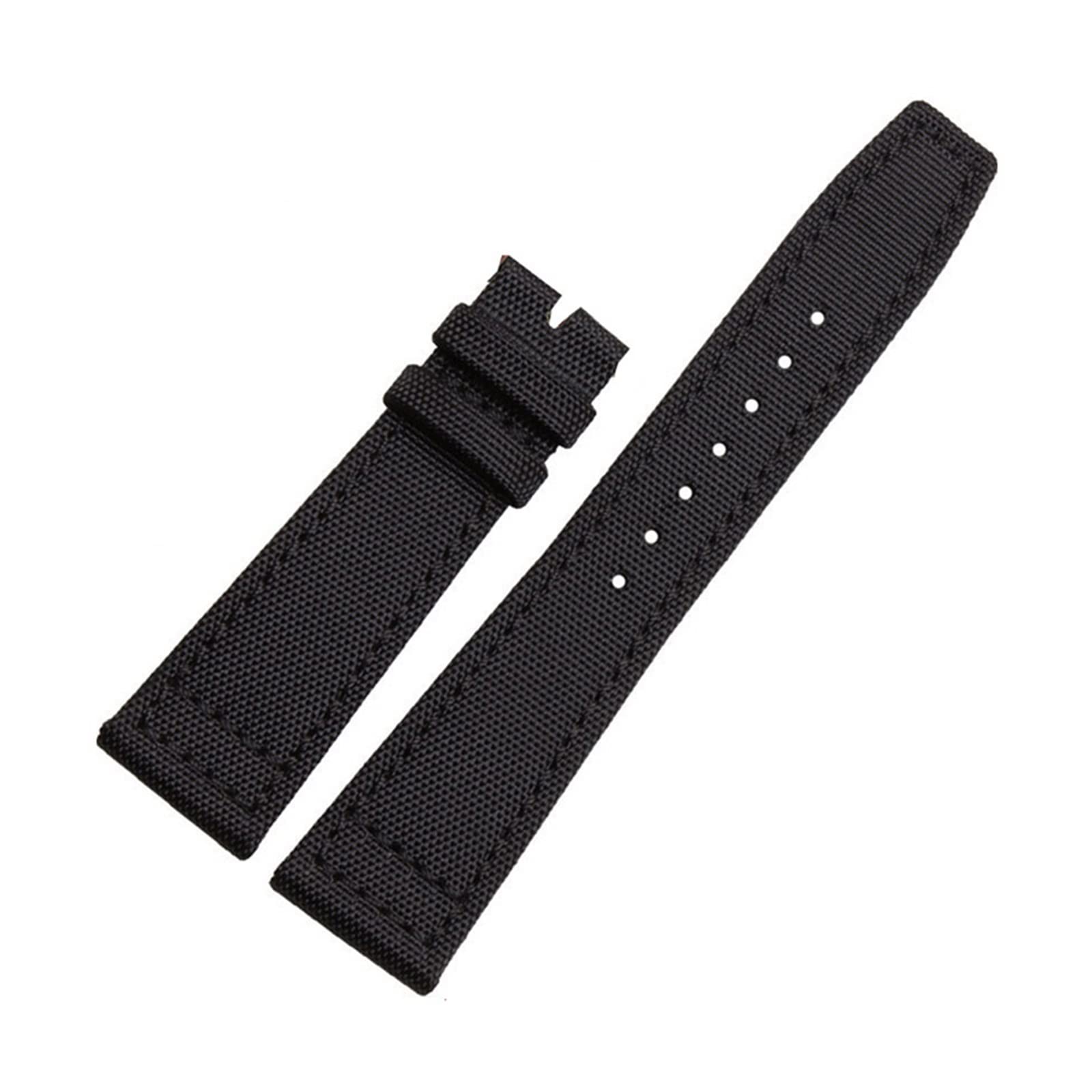 GUMMMY Paski do zegarków IWC Pilot Portugalskie Portofino nylonowe płócienne paski do zegarków, zielone, niebieskie, szare, czarne, paski do zegarków, bransoletki, 22mm, Agat