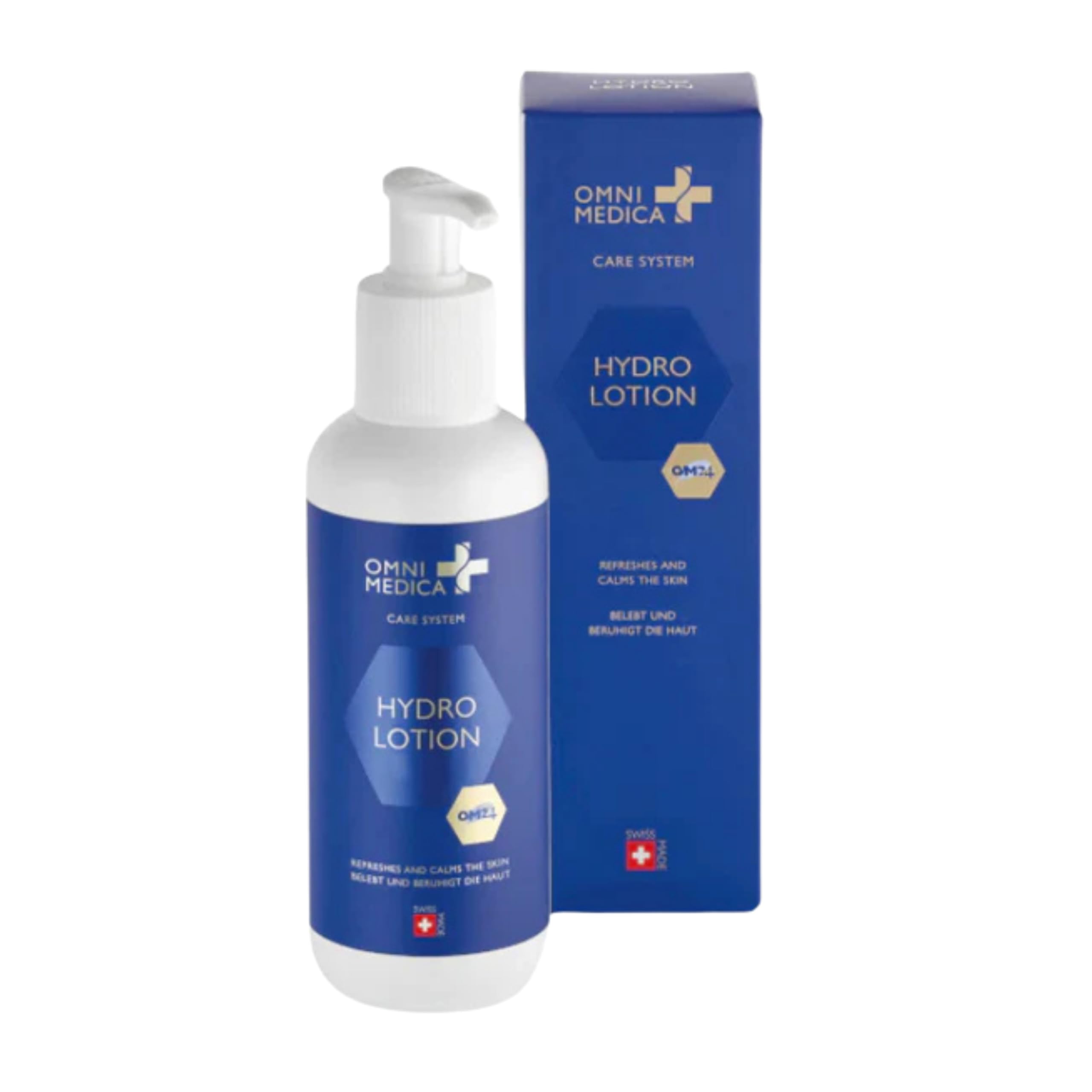 OMNIMEDICA Hydro Lotion – Feuchtigkeitsspendende, fettfreie Körperlotion gegen Falten, Altersflecken & Pigmentstörungen – mit OM24® & Hamamelis – für Damen, Herren & Kinder – vegan & Swiss Made