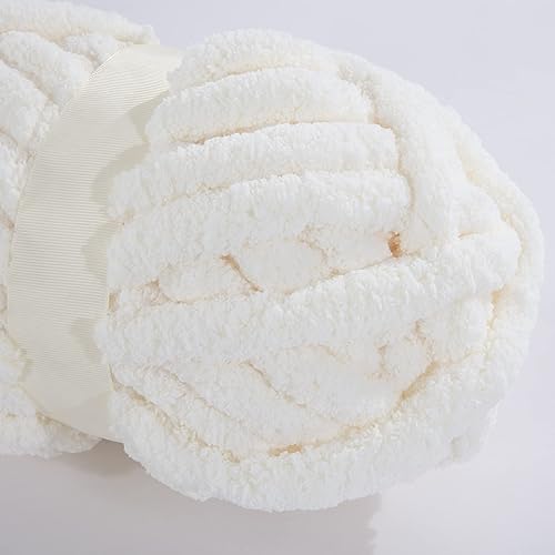 Vista 47 de HOMBYS Hilo de felpilla grueso y voluminoso para tejer a mano, hilo grueso y esponjoso para tejer a mano, hilo de felpa suave, paquete de 8