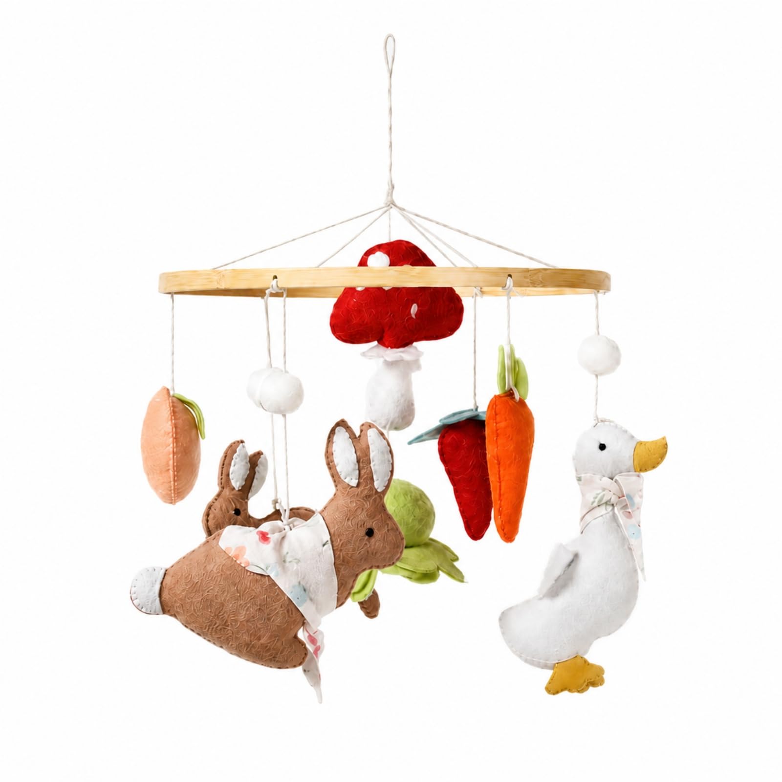Amagogo Giostrina con Ornamenti di Peluche Leggero Giocattolo Sensoriale da Appendere Sicuro per Culla Del, Foglia