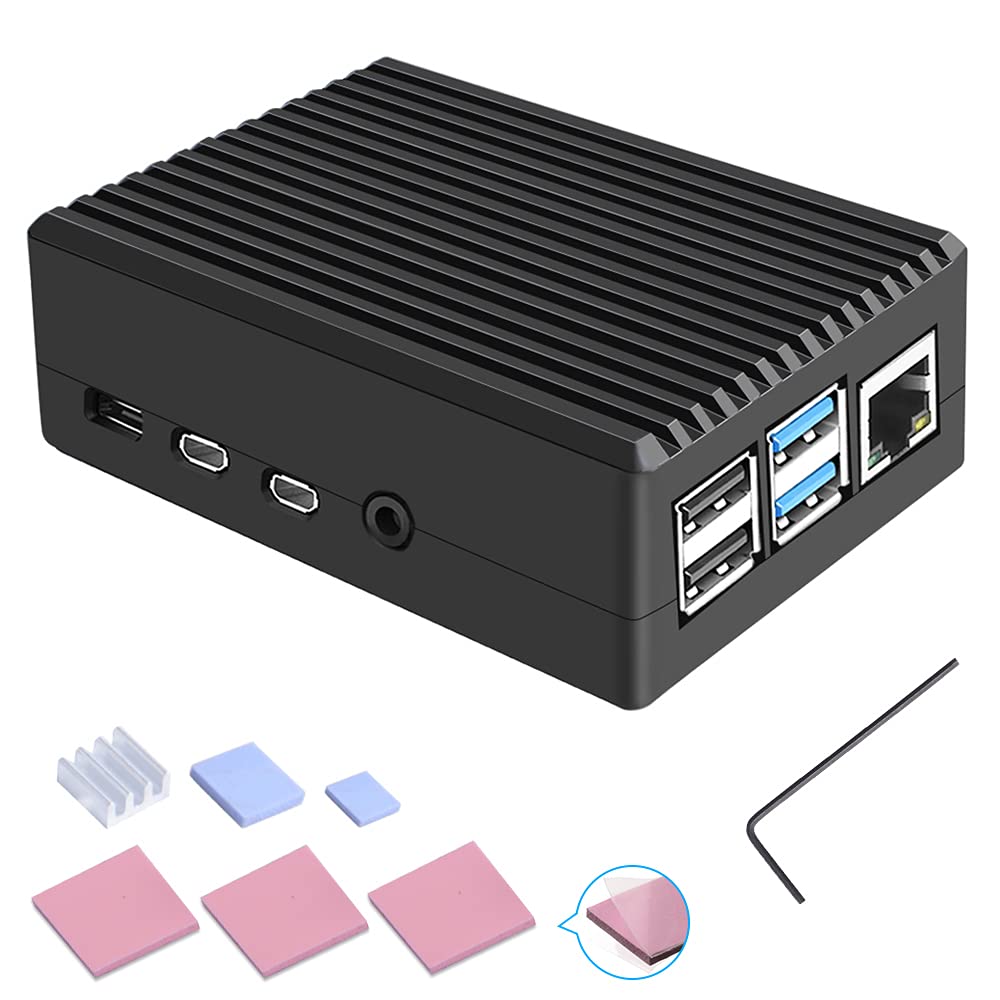 Owootecc Raspberry Pi 4 Case with Cooling Column – Aluminium Alloy Metal Case with Integrated Heatsink, Fanless Design for Raspberry Pi 4 Model B (Grey) — view 10