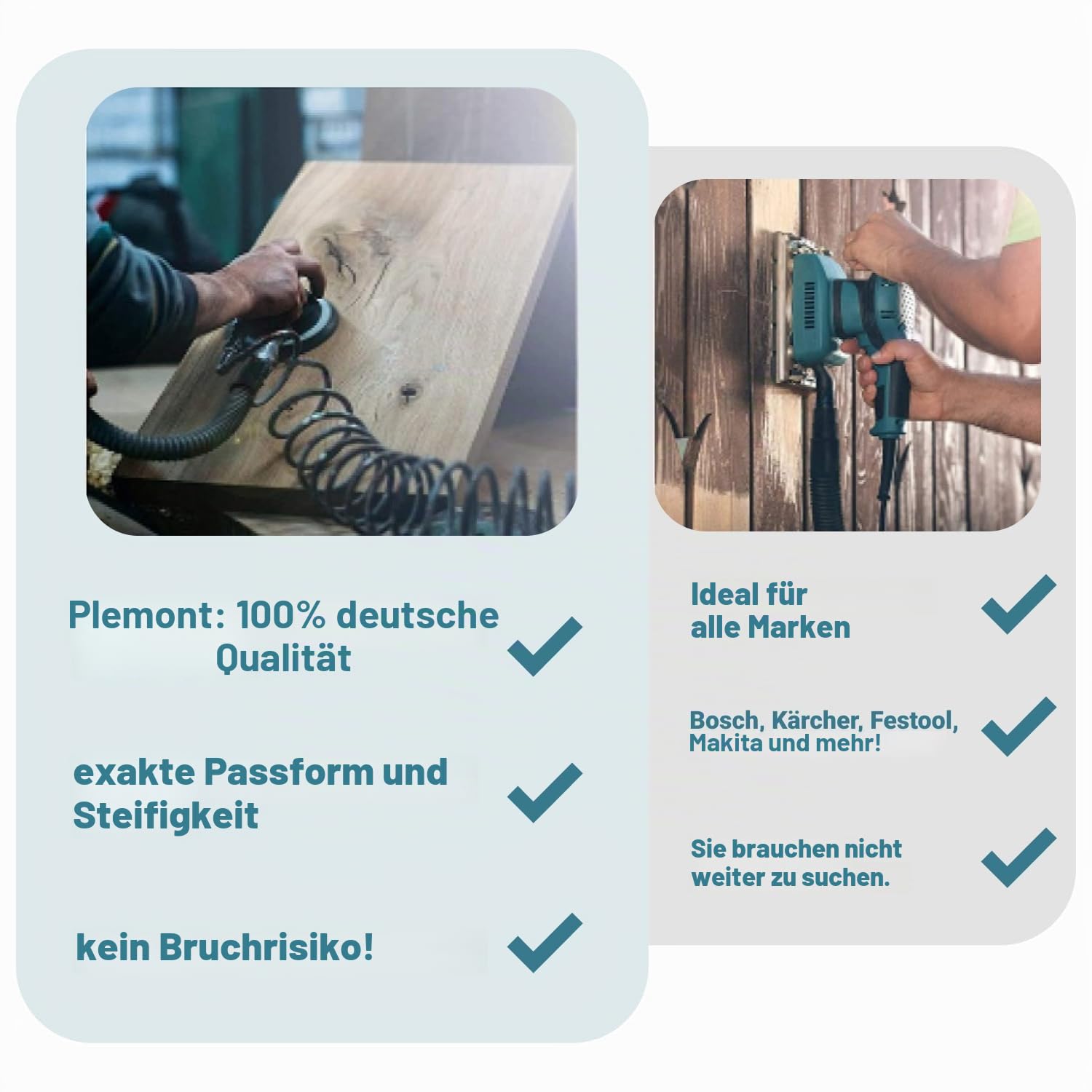 Staubsaugerschlauchadapter [3 Stück] für alle Werkstattsauger – Staubsaugeradapter für Schleifmaschine, Stichsäge, Kreissäge, Schwingschleifer – Reduzierstück